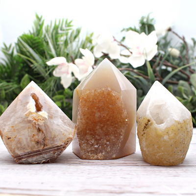 Agate Druzy Geode Polished Towers