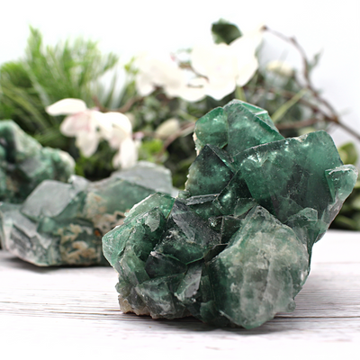Large Green Fluorite Clusters